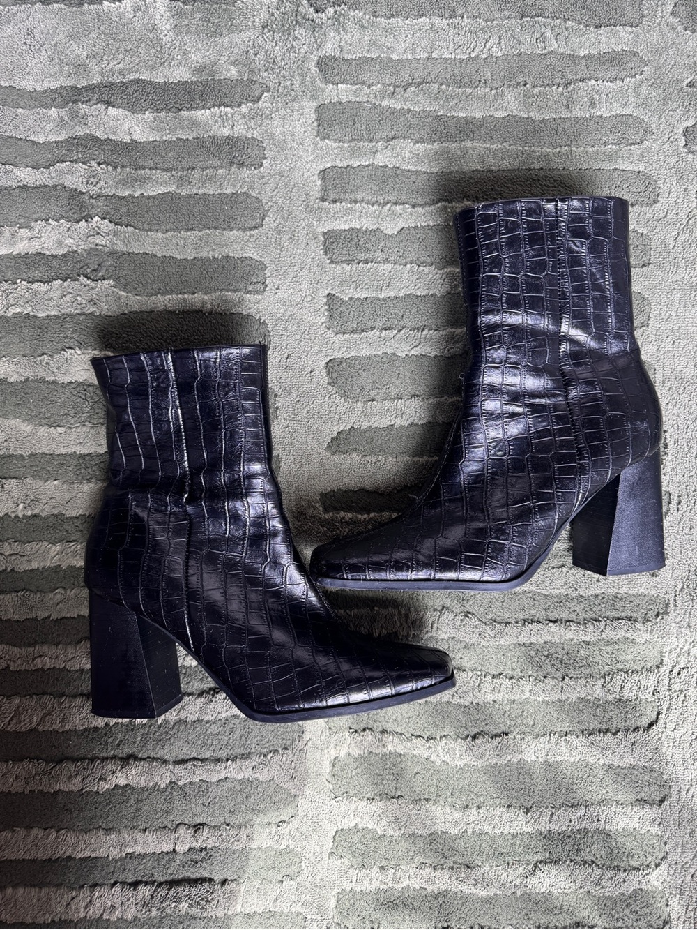 Croc-Embossed Women’s Ankle Boots